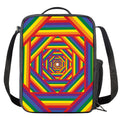 Abstract Rainbow LGBT Stripes Print Crossbody Lunch Bag
