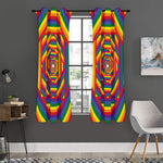 Abstract Rainbow LGBT Stripes Print Curtain