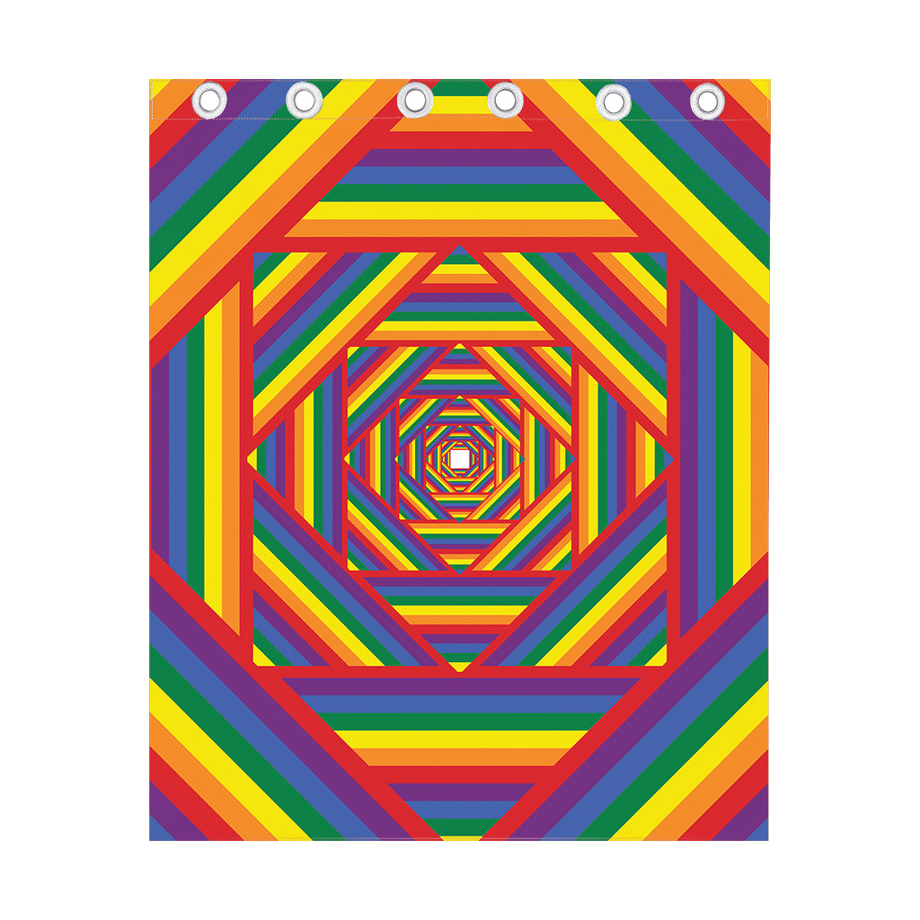 Abstract Rainbow LGBT Stripes Print Curtain