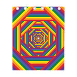 Abstract Rainbow LGBT Stripes Print Curtain