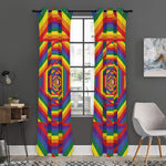 Abstract Rainbow LGBT Stripes Print Curtain