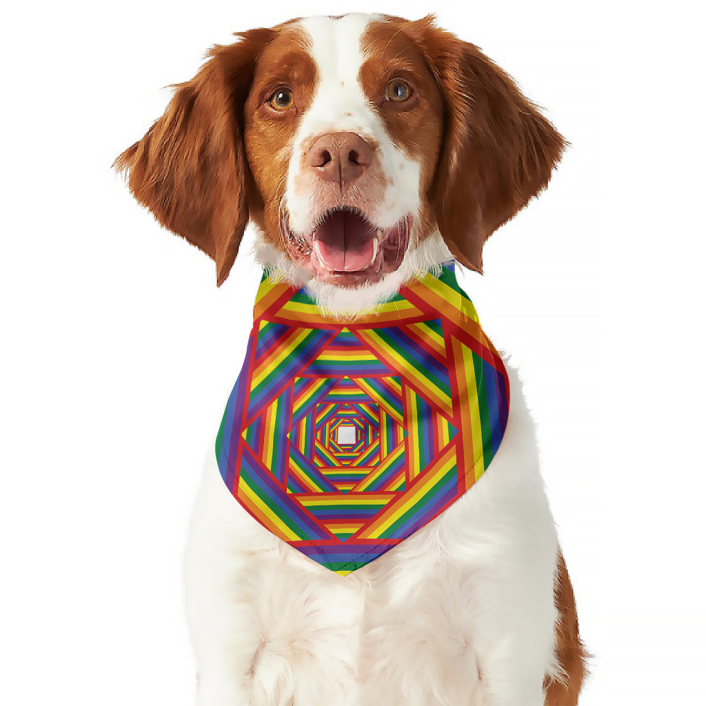 Abstract Rainbow LGBT Stripes Print Dog Bandana