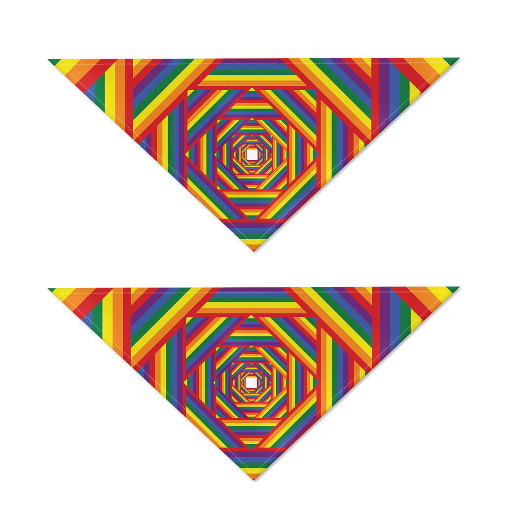 Abstract Rainbow LGBT Stripes Print Dog Bandana