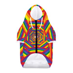 Abstract Rainbow LGBT Stripes Print Dog Zip Up Hoodie