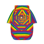 Abstract Rainbow LGBT Stripes Print Dog Zip Up Hoodie