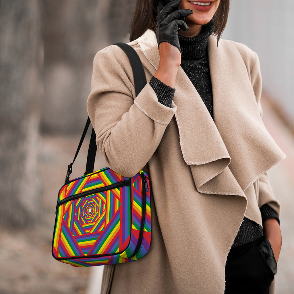 Abstract Rainbow LGBT Stripes Print Double Strap Bible Bag