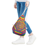 Abstract Rainbow LGBT Stripes Print Drawstring Bag