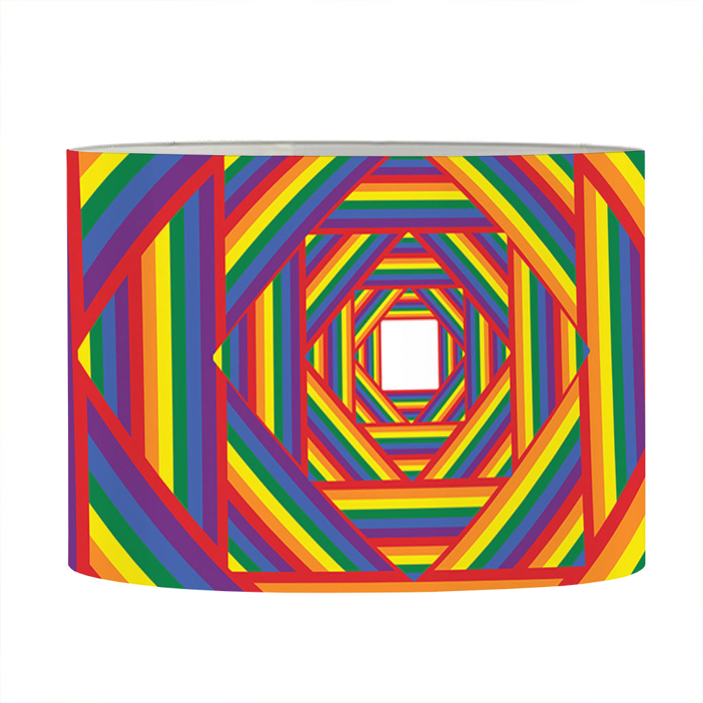 Abstract Rainbow LGBT Stripes Print Drum Lamp Shade