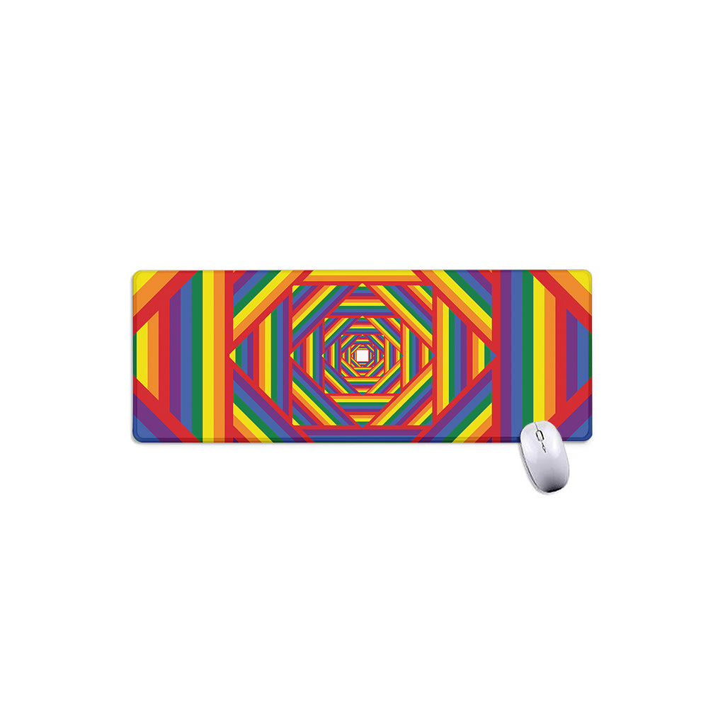 Abstract Rainbow LGBT Stripes Print Extended Mouse Pad