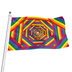 Abstract Rainbow LGBT Stripes Print Flag