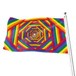 Abstract Rainbow LGBT Stripes Print Flag