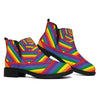 Abstract Rainbow LGBT Stripes Print Flat Ankle Boots