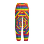 Abstract Rainbow LGBT Stripes Print Fleece Lined Knit Pants