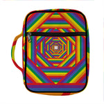 Abstract Rainbow LGBT Stripes Print Front Pocket Bible Bag