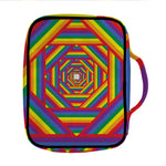 Abstract Rainbow LGBT Stripes Print Front Pocket Bible Bag