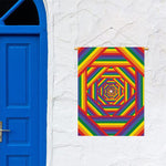 Abstract Rainbow LGBT Stripes Print Garden Flag