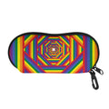 Abstract Rainbow LGBT Stripes Print Glasses Case
