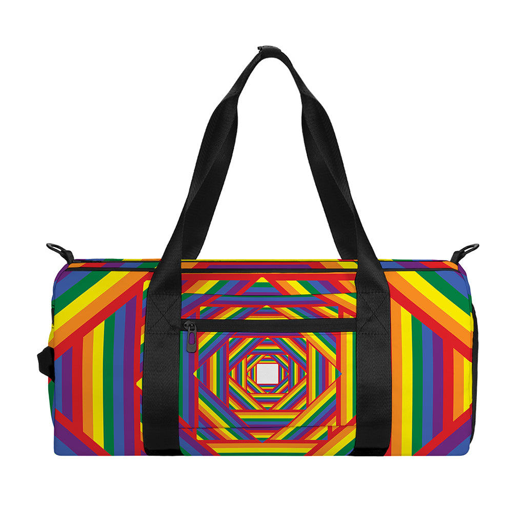 Abstract Rainbow LGBT Stripes Print Gym Bag