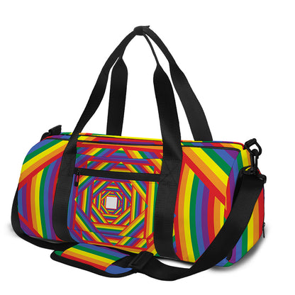 Abstract Rainbow LGBT Stripes Print Gym Bag