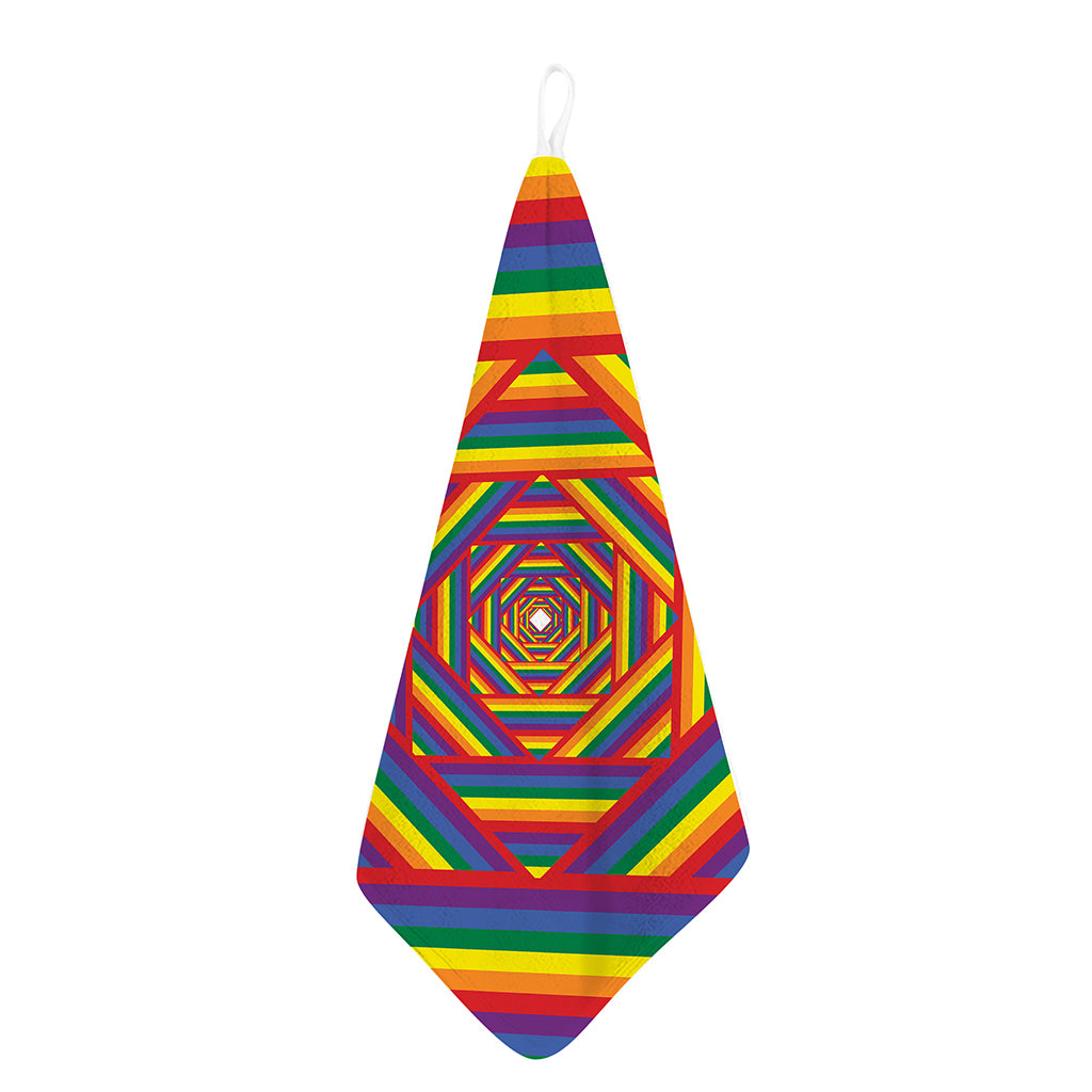 Abstract Rainbow LGBT Stripes Print Hand Towel