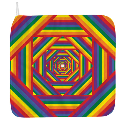 Abstract Rainbow LGBT Stripes Print Hand Towel