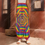Abstract Rainbow LGBT Stripes Print Harem Pants