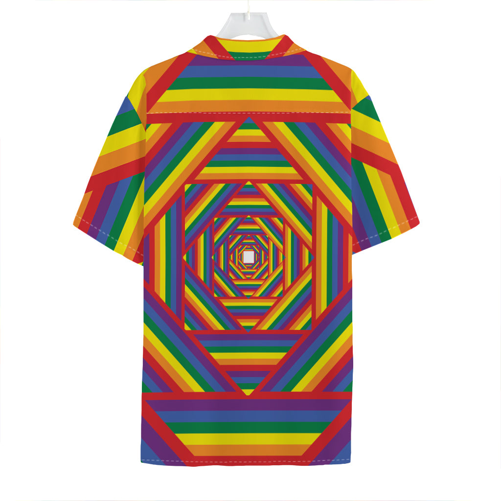 Abstract Rainbow LGBT Stripes Print Hawaiian Shirt