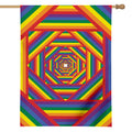 Abstract Rainbow LGBT Stripes Print House Flag