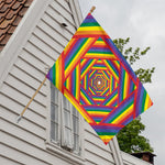 Abstract Rainbow LGBT Stripes Print House Flag