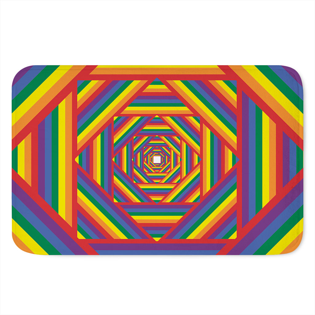 Abstract Rainbow LGBT Stripes Print Indoor Door Mat
