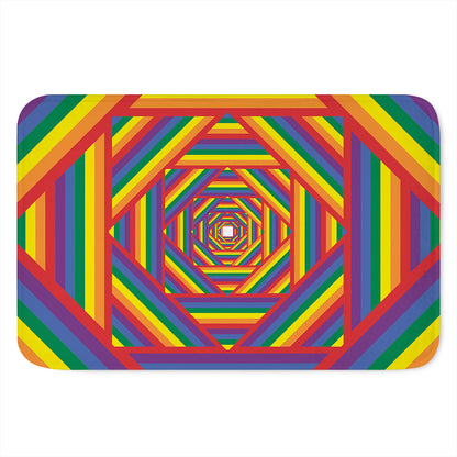 Abstract Rainbow LGBT Stripes Print Indoor Door Mat