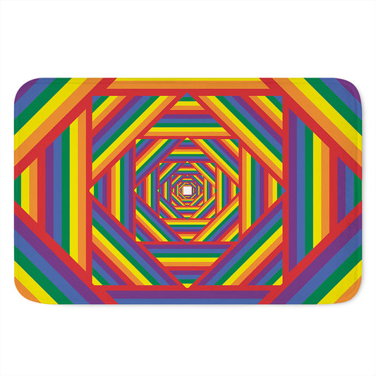 Abstract Rainbow LGBT Stripes Print Indoor Door Mat