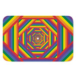 Abstract Rainbow LGBT Stripes Print Indoor Door Mat