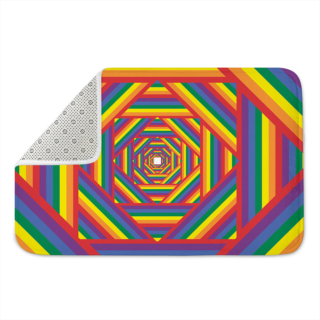 Abstract Rainbow LGBT Stripes Print Indoor Door Mat