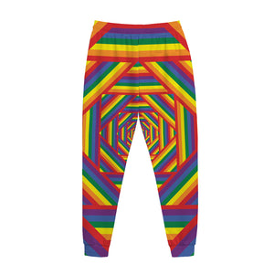 Abstract Rainbow LGBT Stripes Print Jogger Pants