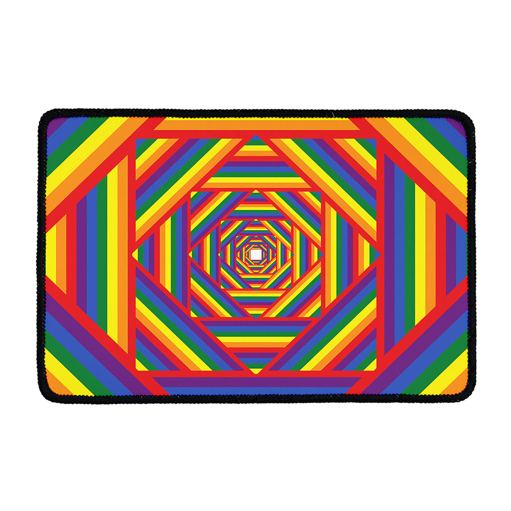Abstract Rainbow LGBT Stripes Print Kitchen Mat