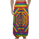 Abstract Rainbow LGBT Stripes Print Lantern Pants