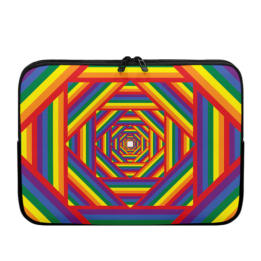 Abstract Rainbow LGBT Stripes Print Laptop Sleeve