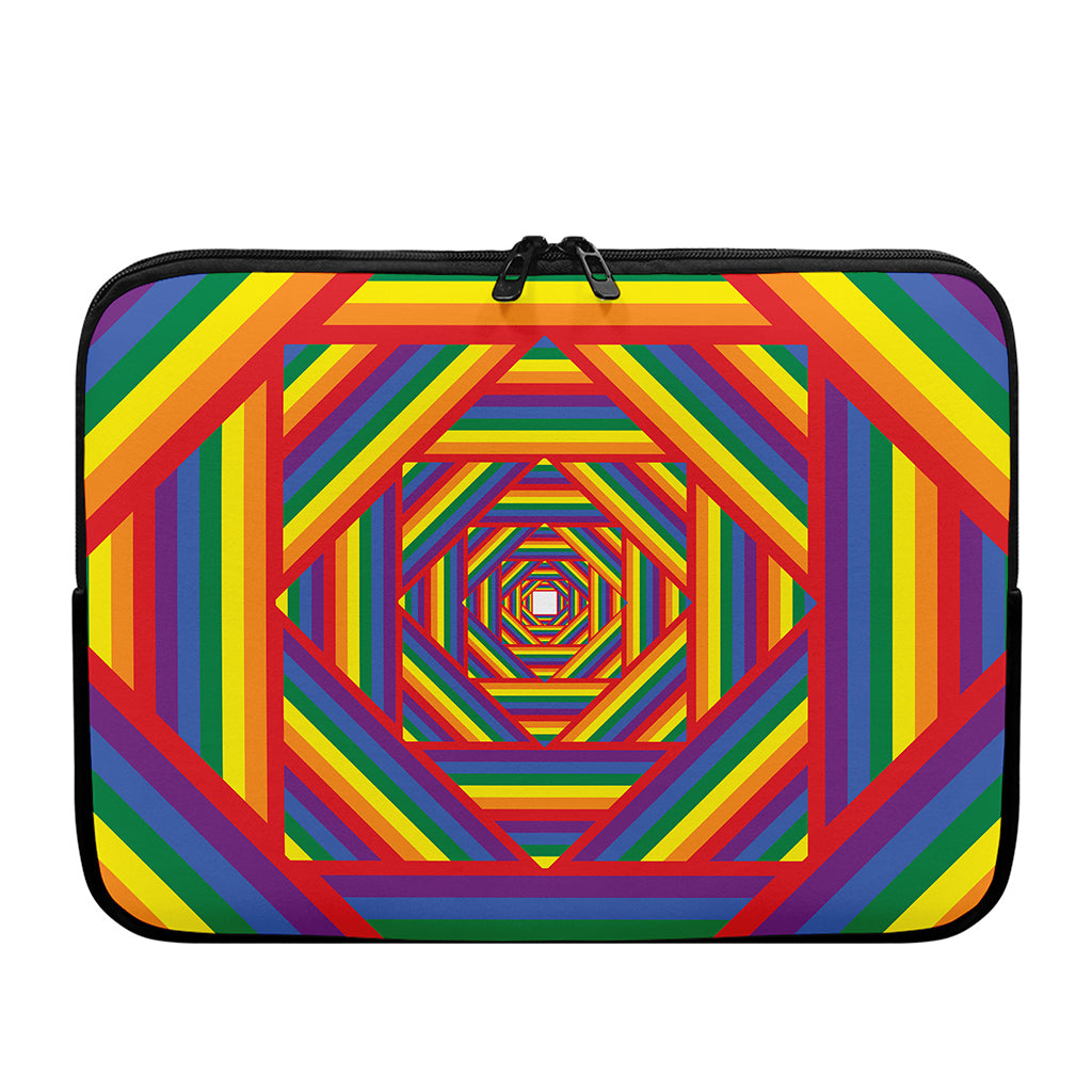 Abstract Rainbow LGBT Stripes Print Laptop Sleeve