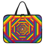 Abstract Rainbow LGBT Stripes Print Laptop Sleeve With Handle