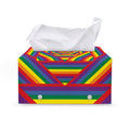 Abstract Rainbow LGBT Stripes Print Leather Tissue Box Cover