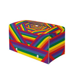 Abstract Rainbow LGBT Stripes Print Leather Tissue Box Cover