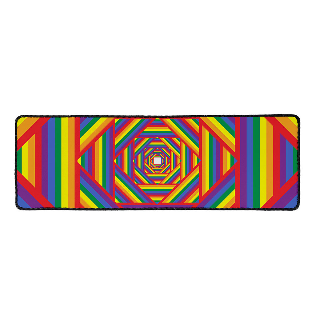 Abstract Rainbow LGBT Stripes Print Long Kitchen Mat