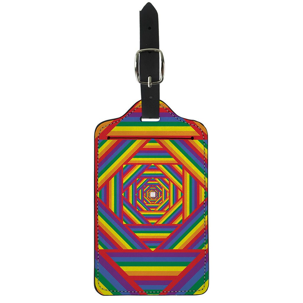 Abstract Rainbow LGBT Stripes Print Luggage Tag