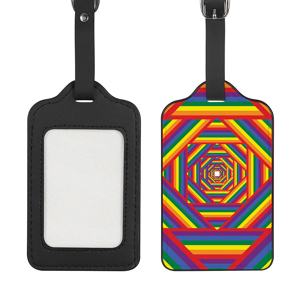Abstract Rainbow LGBT Stripes Print Luggage Tag