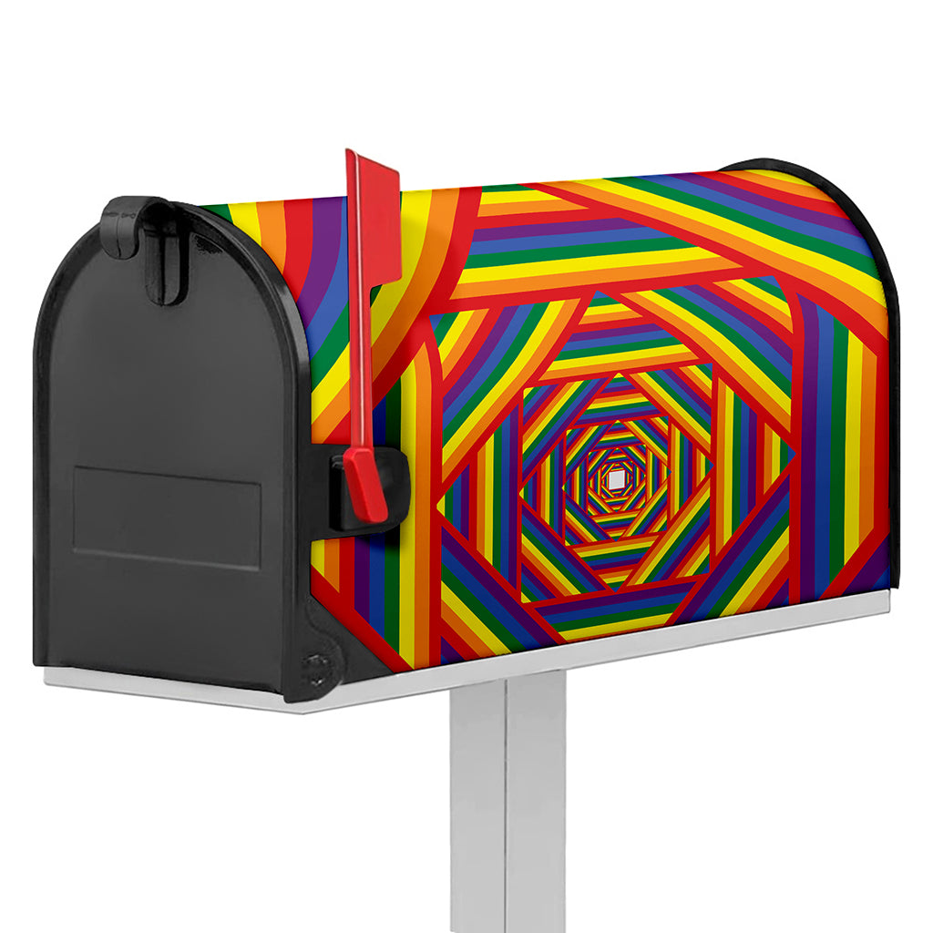 Abstract Rainbow LGBT Stripes Print Mailbox Cover