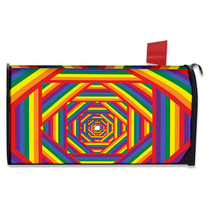 Abstract Rainbow LGBT Stripes Print Mailbox Cover