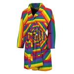 Abstract Rainbow LGBT Stripes Print Men's Bathrobe