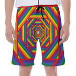 Abstract Rainbow LGBT Stripes Print Men's Beach Shorts