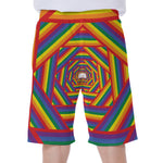 Abstract Rainbow LGBT Stripes Print Men's Beach Shorts